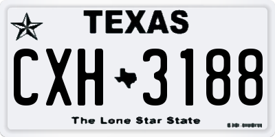 TX license plate CXH3188