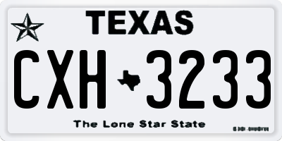 TX license plate CXH3233