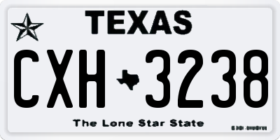 TX license plate CXH3238