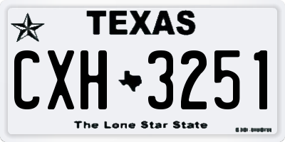 TX license plate CXH3251