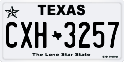 TX license plate CXH3257