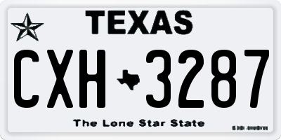 TX license plate CXH3287