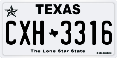 TX license plate CXH3316