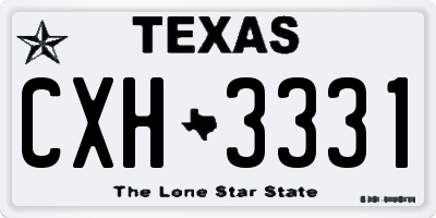 TX license plate CXH3331