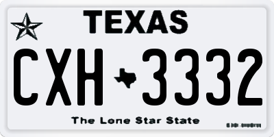 TX license plate CXH3332