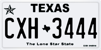 TX license plate CXH3444