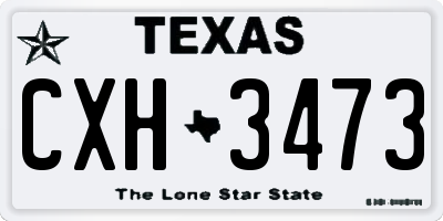 TX license plate CXH3473