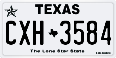 TX license plate CXH3584
