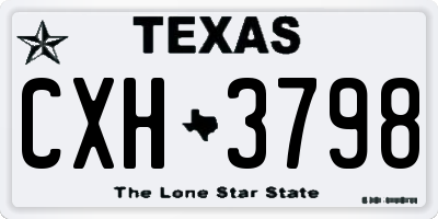 TX license plate CXH3798