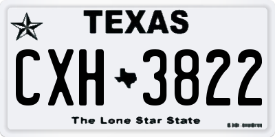 TX license plate CXH3822