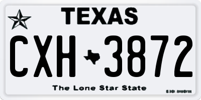 TX license plate CXH3872