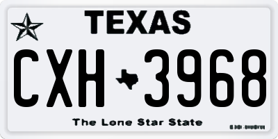 TX license plate CXH3968