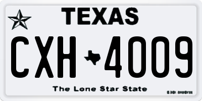 TX license plate CXH4009