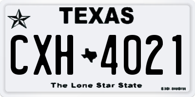 TX license plate CXH4021