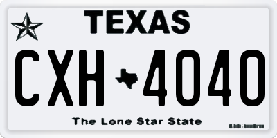 TX license plate CXH4040