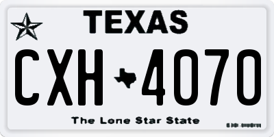 TX license plate CXH4070