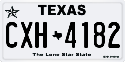 TX license plate CXH4182