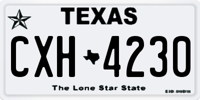 TX license plate CXH4230