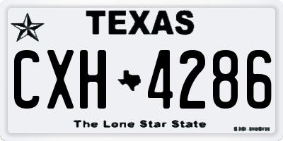 TX license plate CXH4286