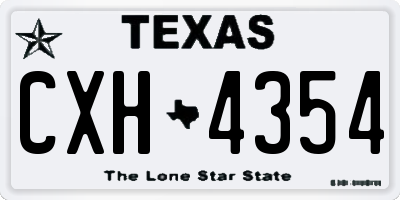 TX license plate CXH4354