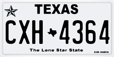 TX license plate CXH4364