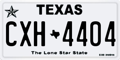 TX license plate CXH4404
