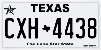 TX license plate CXH4438