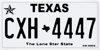 TX license plate CXH4447