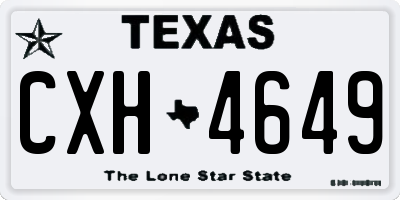 TX license plate CXH4649