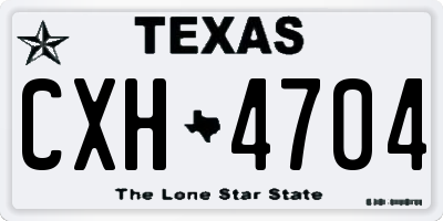 TX license plate CXH4704