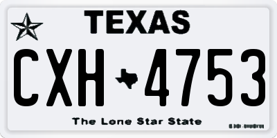 TX license plate CXH4753