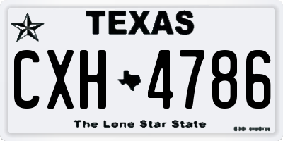 TX license plate CXH4786