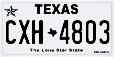TX license plate CXH4803