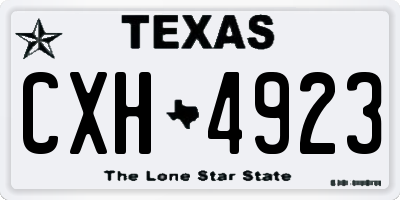 TX license plate CXH4923