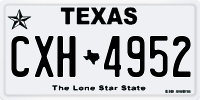 TX license plate CXH4952