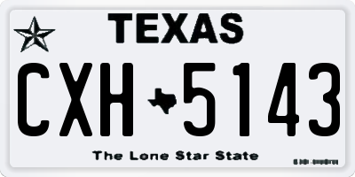 TX license plate CXH5143