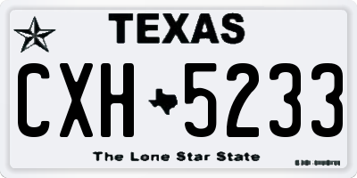 TX license plate CXH5233