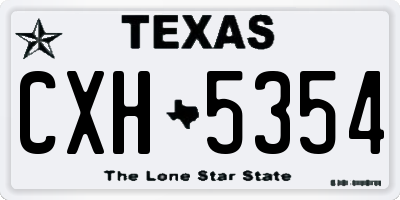 TX license plate CXH5354