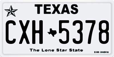 TX license plate CXH5378