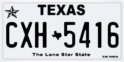 TX license plate CXH5416