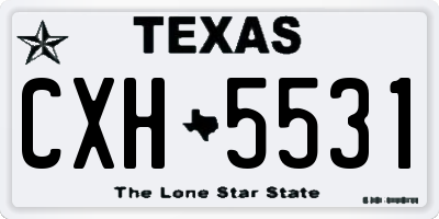 TX license plate CXH5531