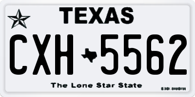 TX license plate CXH5562