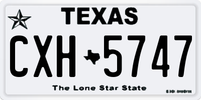 TX license plate CXH5747