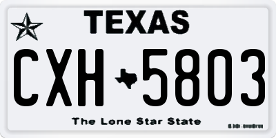 TX license plate CXH5803