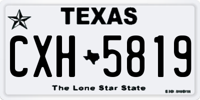 TX license plate CXH5819