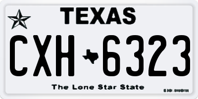 TX license plate CXH6323