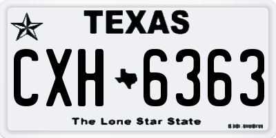 TX license plate CXH6363