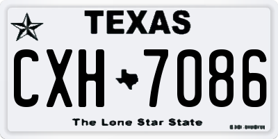 TX license plate CXH7086