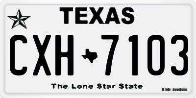TX license plate CXH7103