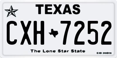 TX license plate CXH7252